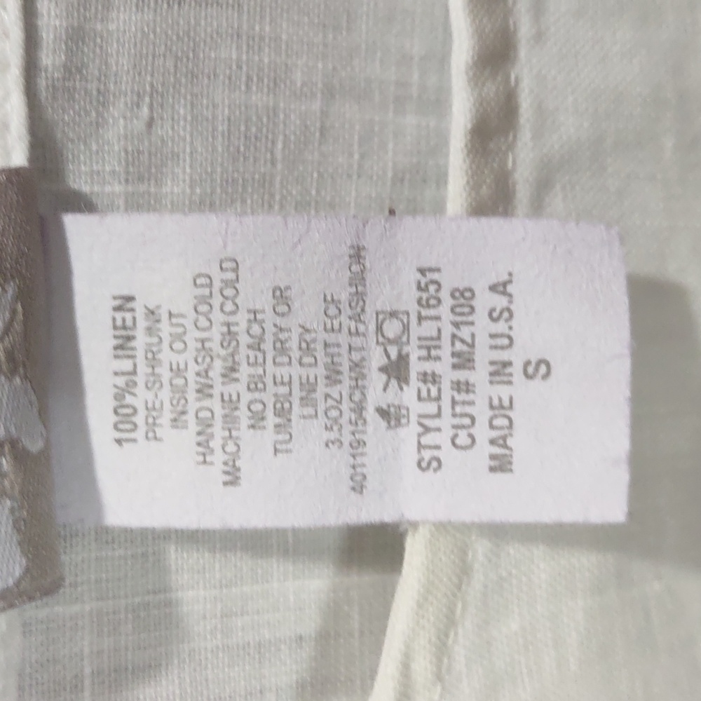 MARTCH POINT BLOUSE,100%LINEN, Size S. - Picture 8 of 17